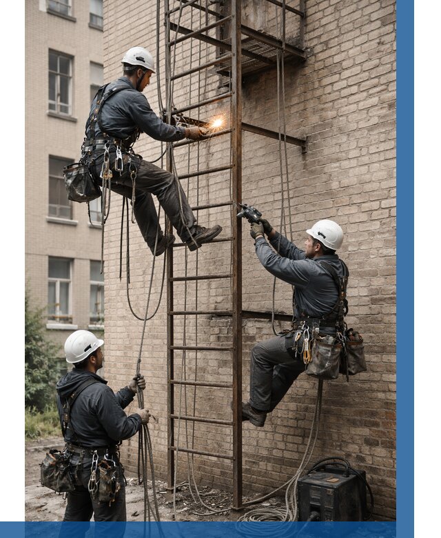 Ремонт пожарной лестницы в Прохладном от 8125 р. | ВЫСОТНИК-Прх