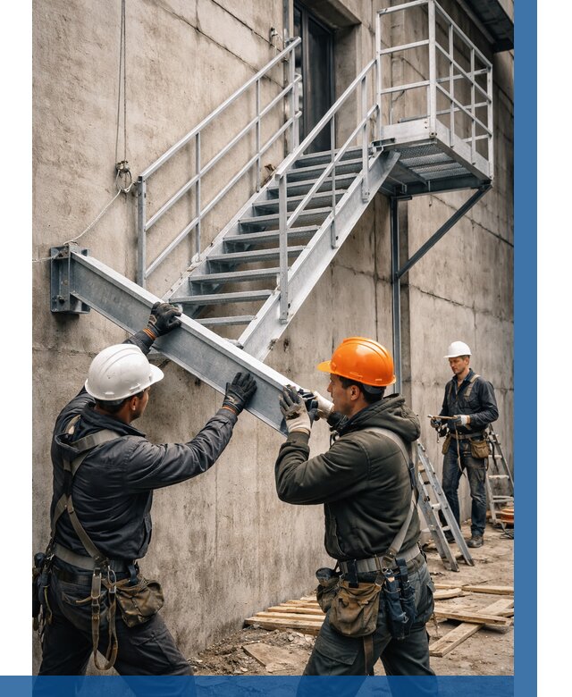 Монтаж металлических лестниц в Прохладном от 16250 р. | ВЫСОТНИК-Прх