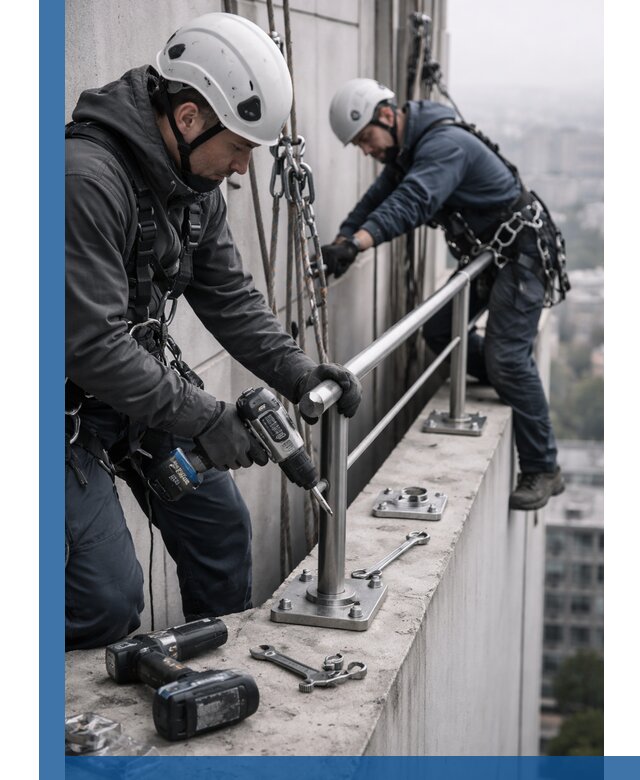 Монтаж перил на высоте в Прохладном для жилых и промобъектов