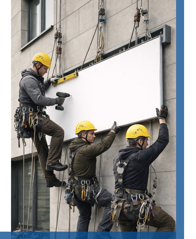 Монтаж рекламной вывески в Прохладном от 8666 р. | ВЫСОТНИК-Прх