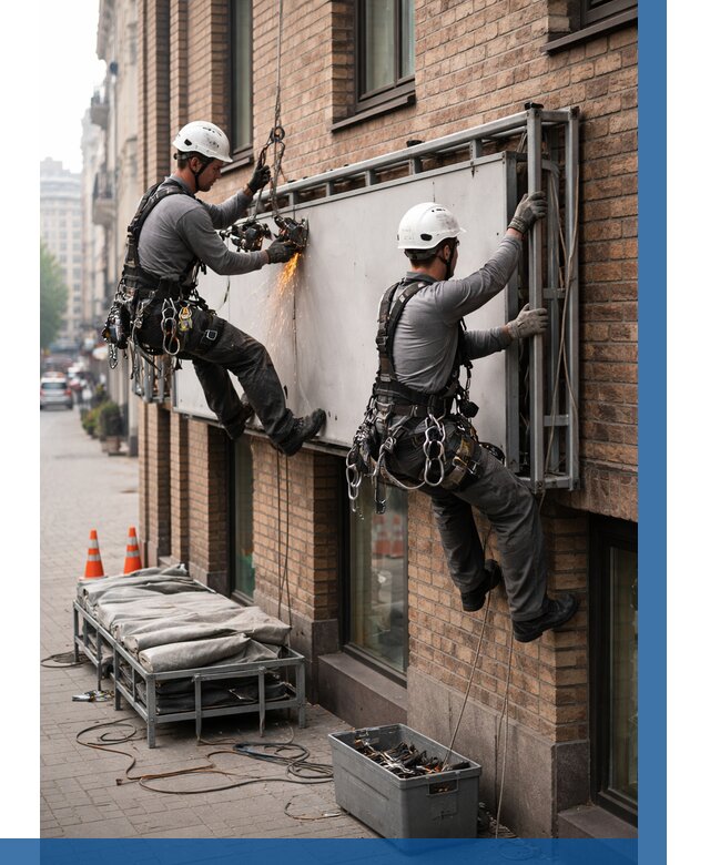 Демонтаж рекламной вывески в Прохладном от 7041 р. | ВЫСОТНИК-Прх