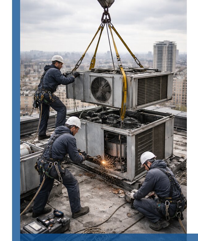 Демонтаж крышной установки в Прохладном любой сложности