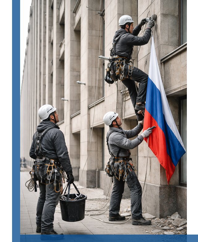 Профессиональная установка флагов на фасаде в Прохладном