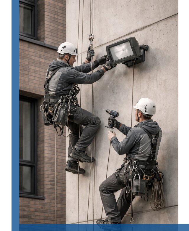 Профессиональный монтаж фасадных прожекторов в Прохладном под ключ