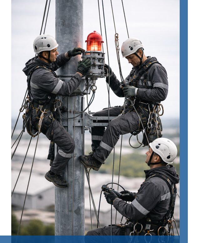 Монтаж заградительных огней в Прохладном от 9208 р. | ВЫСОТНИК-Прх