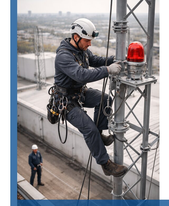 Монтаж заградительных огней и обслуживание объектов в Прохладном