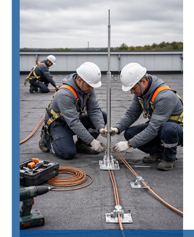 Монтаж молниезащиты на кровле в Прохладном под ключ с гарантией