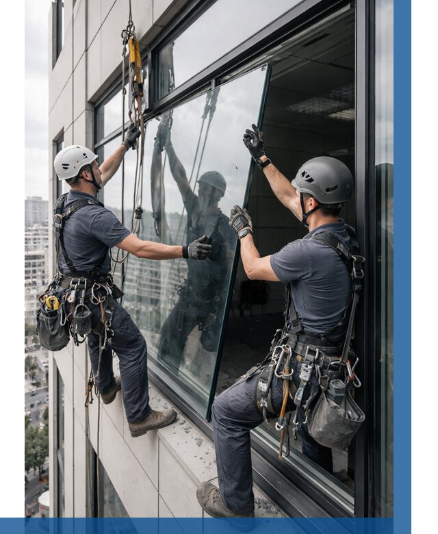 Замена стеклопакетов на высоте в Прохладном от 5958 р. | ВЫСОТНИК-Прх