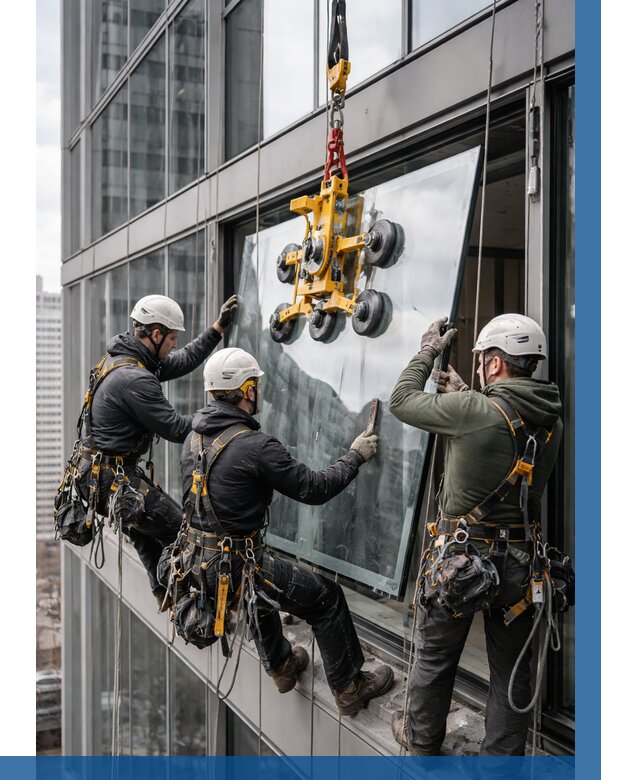 Фасадное остекление зданий под ключ в Прохладном от 10833 р. | ВЫСОТНИК-Прх