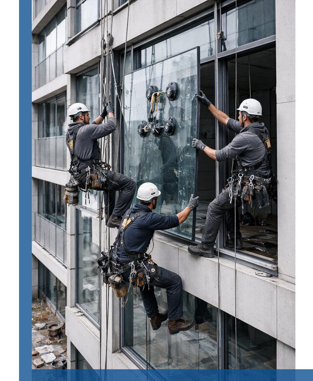 Фасадное остекление и монтаж витражей зданий в Прохладном под ключ