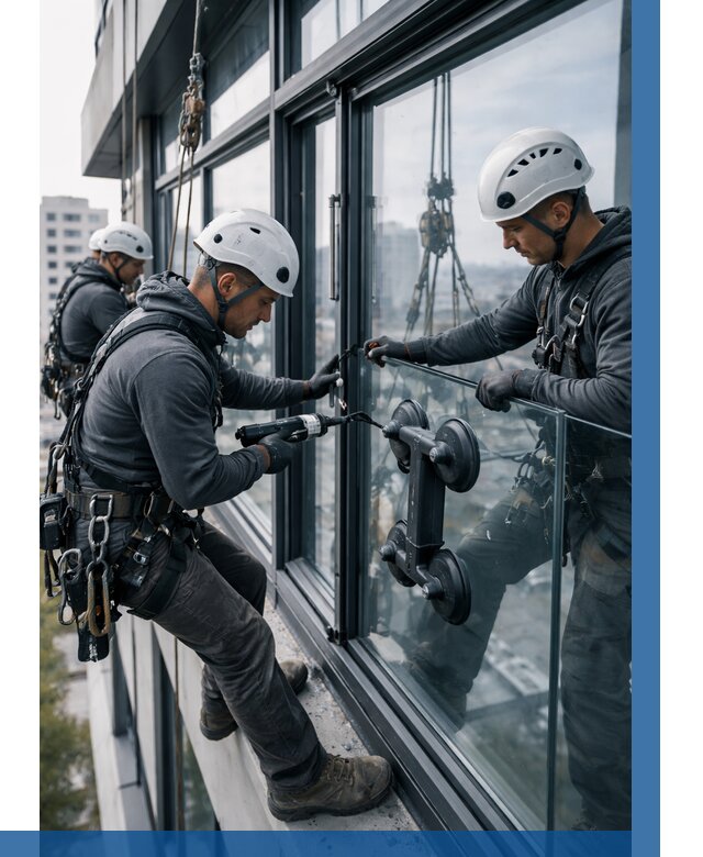 Витражное остекление зданий в Прохладном от 3792 р. | ВЫСОТНИК-Прх