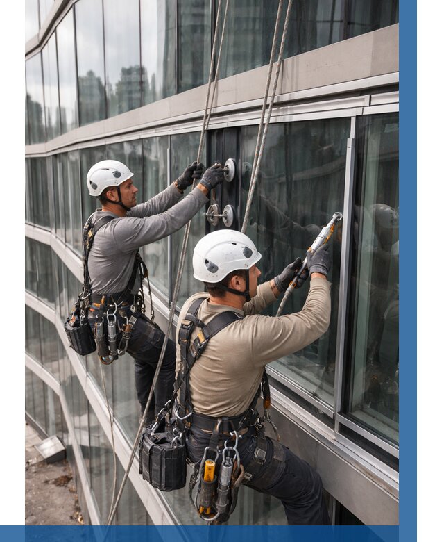 Радиусное остекление фасада в Прохладном от 13000 р. | ВЫСОТНИК-Прх