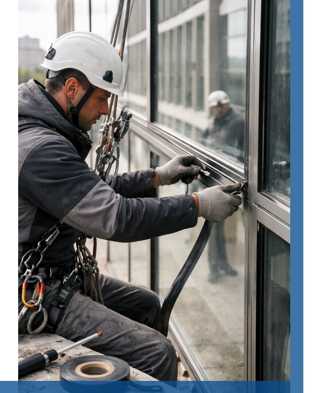 Ремонт витражных конструкций в Прохладном от 3792 р. | ВЫСОТНИК-Прх