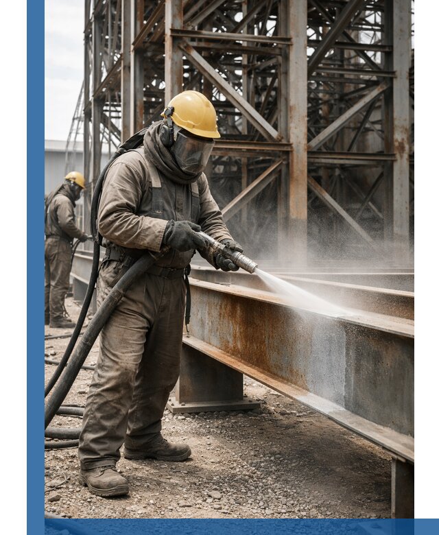 Пескоструйная очистка металлоконструкций в Прохладном промышленная