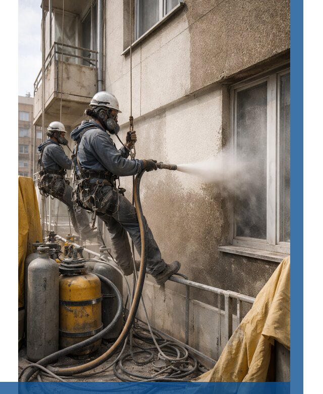 Пескоструйная очистка фасада в Прохладном от 704 р. | ВЫСОТНИК-Прх