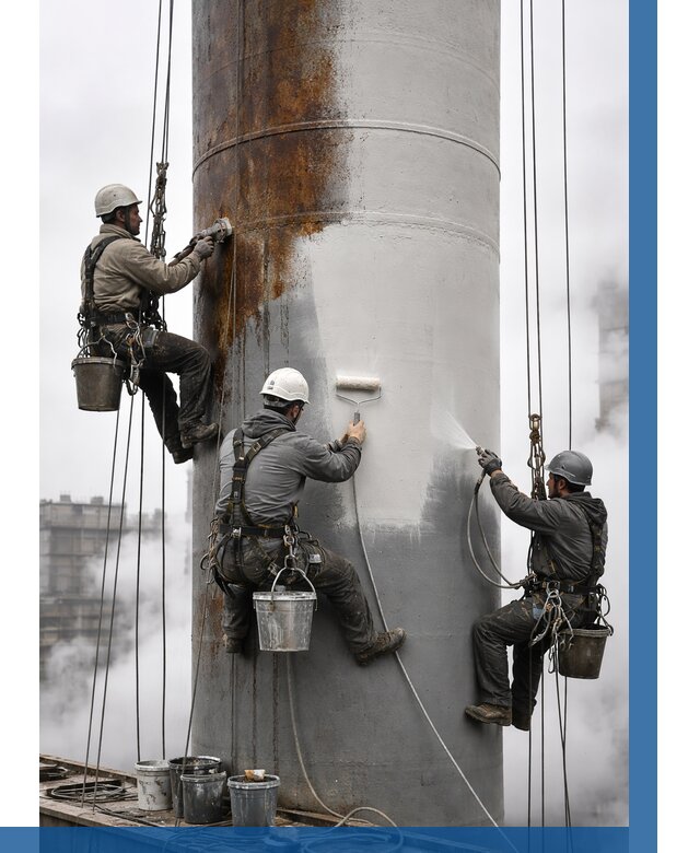 Покраска дымовых труб в Прохладном от 9208 р. | ВЫСОТНИК-Прх