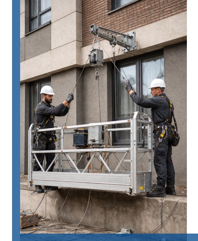Монтаж и подъем фасадной люльки в Прохладном с гарантией безопасности