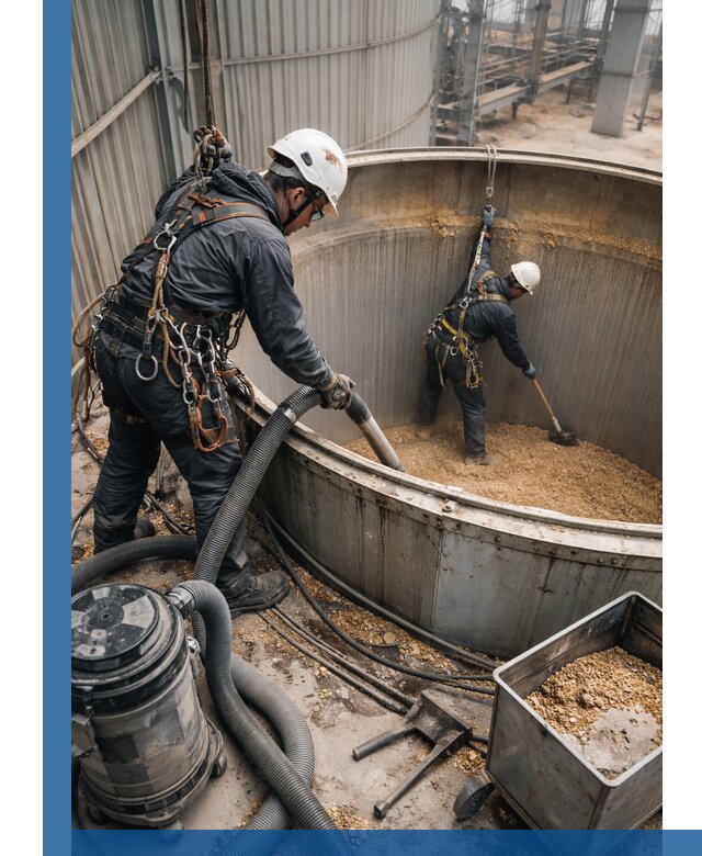 Профессиональная чистка зерновых бункеров в Прохладном с выездом