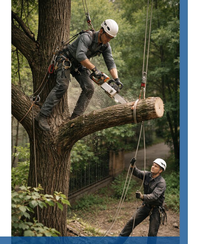 Спил деревьев альпинистами в Прохладном от 8666 р. | ВЫСОТНИК-Прх