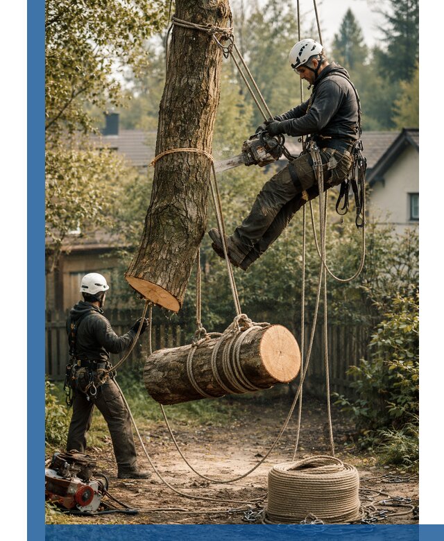 Валка деревьев частями в Прохладном, безопасно и аккуратно