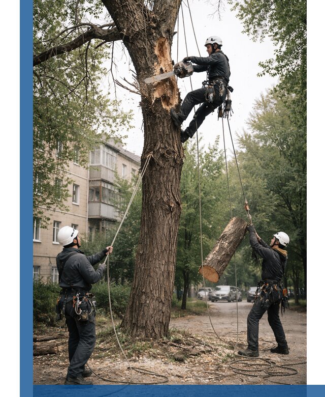 Срочное удаление аварийных деревьев в Прохладном с гарантией безопасности