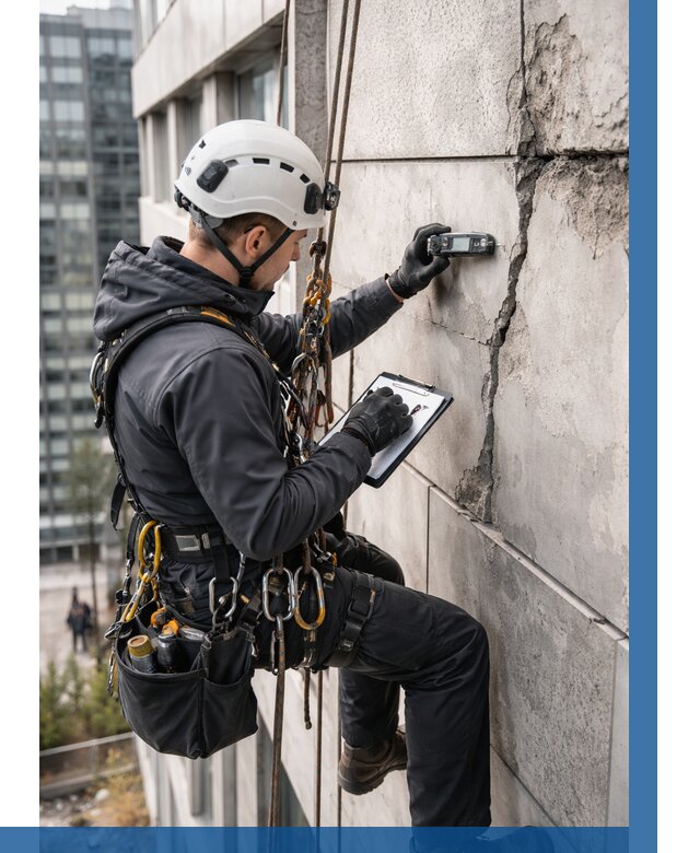 Обследование фасада альпинистами в Прохладном от 130 р. | ВЫСОТНИК-Прх