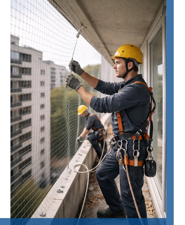 Монтаж сетки от птиц в Прохладном от 4875 р. | ВЫСОТНИК-Прх