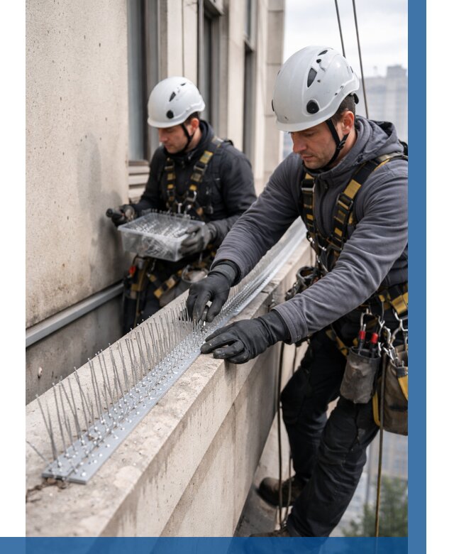 Установка шипов от птиц в Прохладном от 921 р. | ВЫСОТНИК-Прх